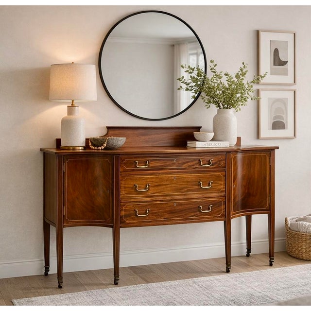 Antique Sheraton Styled Mahogany Sideboard / Server, C. 1910’s For Sale - Image 10 of 13