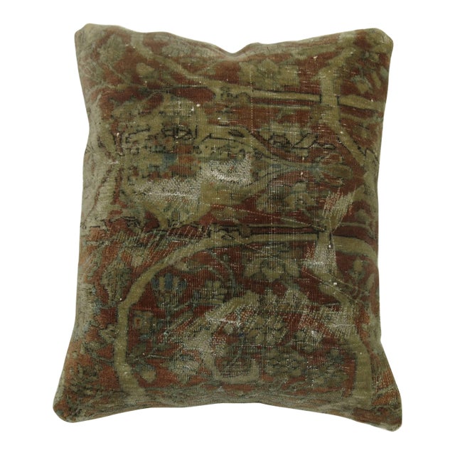 Persian Mohtasham Kashan Pillow with Lazy Lines For Sale