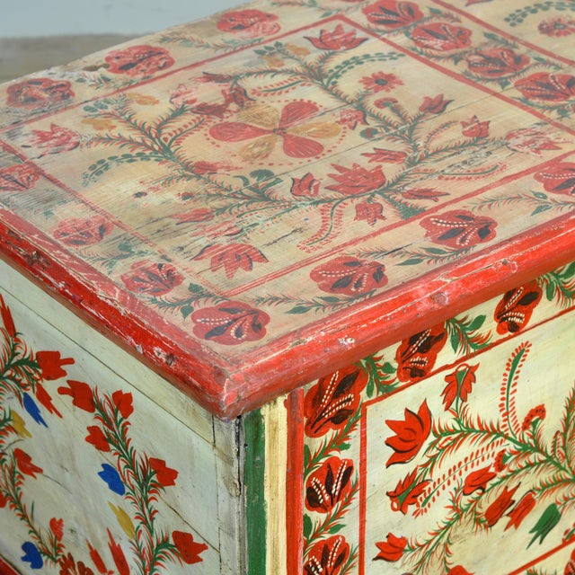 Wood Folk Art Bridal Chest, 1950 For Sale - Image 7 of 16