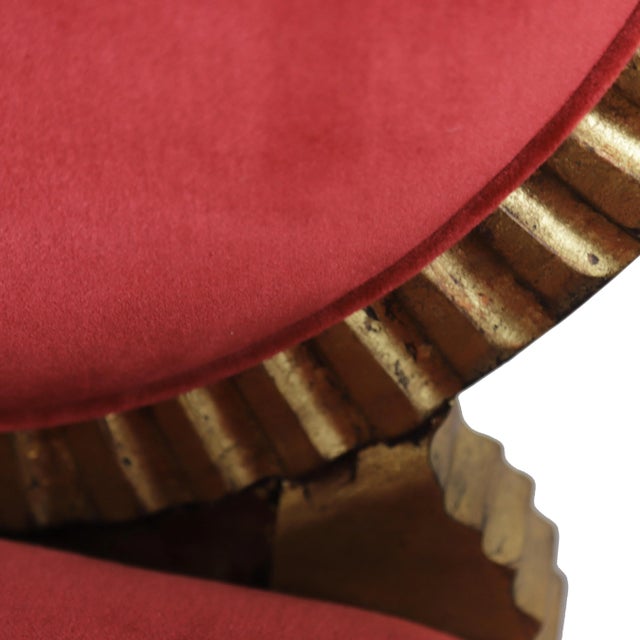 Pair of Vintage French Louis XVI Style Giltwood Carved Armchairs For Sale - Image 11 of 11