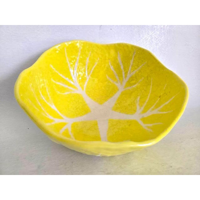 1960s Cabbage Yellow Ceramic Bowl by Secla/Image Inn For Sale In Miami - Image 6 of 11