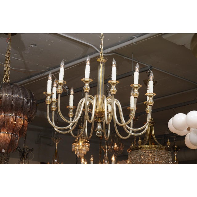 Stunning 12-Light Venetian Glass Chandelier - 1960s, Italy For Sale - Image 12 of 17