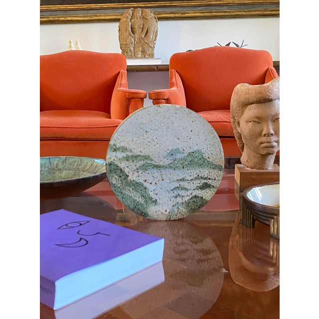 Mid-Century Modern Pierre Devie, Mid-Century Modern Green Ceramic Solifleur Vase, France 1980 For Sale - Image 3 of 12