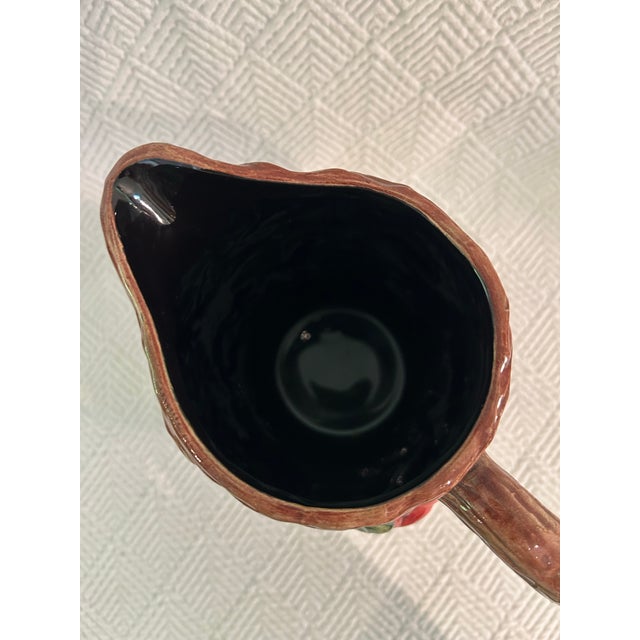 1991 Fitz and Floyd Omnibus Collection Majolica Style Hand Painted Pitcher For Sale - Image 10 of 11