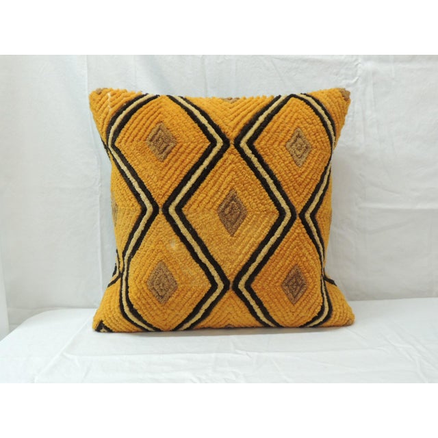 Dark Orange Raffia Velvet Kasai Decorative Pillow Chairish
