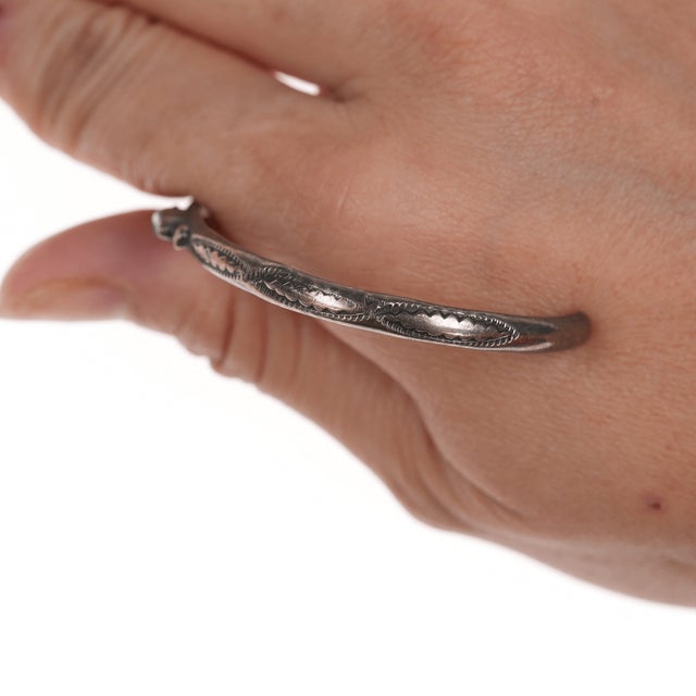 6" Pete Paquin Zuni Sterling cuff bracelet with turquoise For Sale In Austin - Image 6 of 10