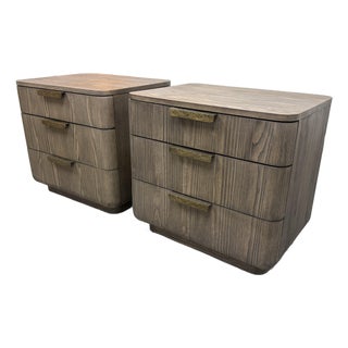 Restoration Hardware Ciro Closed Nightstands, Pair For Sale