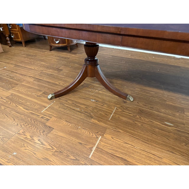 2020s Traditional Oval Mahogany Double Pedestal Dining Table by Leighton Hall - Showroom Sample For Sale - Image 5 of 14