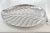 Large 15 inch vintage silver plate leaf design tray. Marked: “International Silver Company, 8199.” Light wear, scratches...