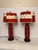 Vintage Hand-Painted Red Southwestern Ceramic Table Lamps - A Pair For Sale In Boise - Image 6 of 6