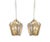 Metal Pair of 1930s Gold Finished Wrought Iron Lanterns With Textured Glass & Glass Beads For Sale - Image 7 of 7