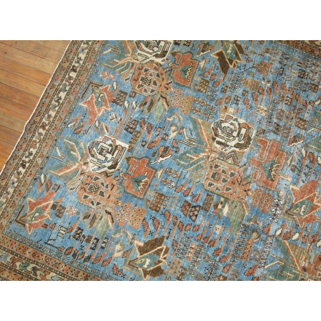 Antique Zabihi Collection Light Blue Persian Afshar Rug For Sale In New York - Image 6 of 7
