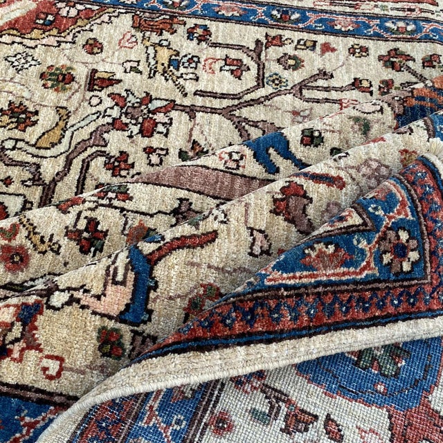 Fine Ivory Persian Isfahan Tree of Life Hand-Knotted Wool Rug - 5'7" X 7'8" For Sale - Image 12 of 13