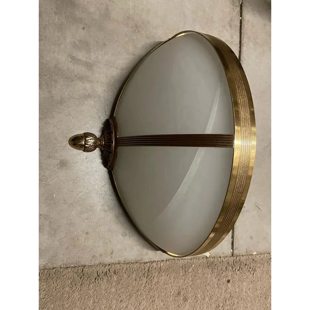 Glass Large Marbled Glass and Brass Sconces, 1970s, Set of 2 For Sale - Image 7 of 9