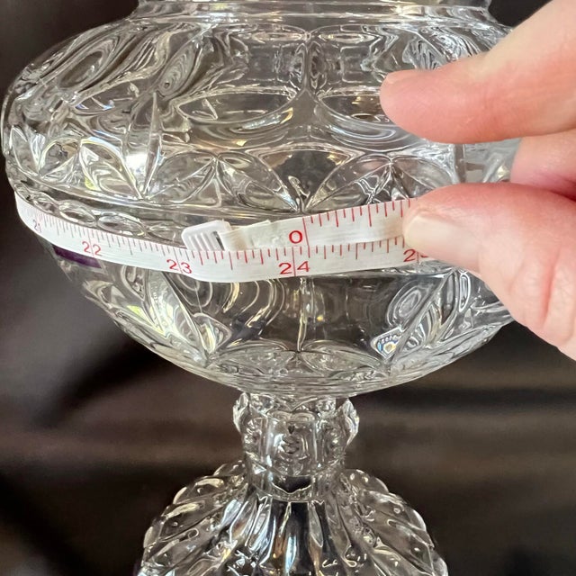 Late 20th Century Marquis by Waterford Crystal Pedestal Urn Lidded Sculptural Centerpiece - Ginger Jar For Sale - Image 5 of 12