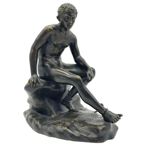 Seated Athletic Youth, Bronze Sculpture