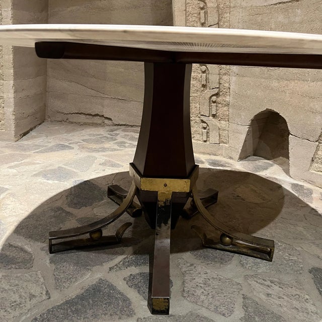 Arturo Pani 1950s Arturo Pani White Marble Sculptural Dining Table Mexico City For Sale - Image 4 of 11