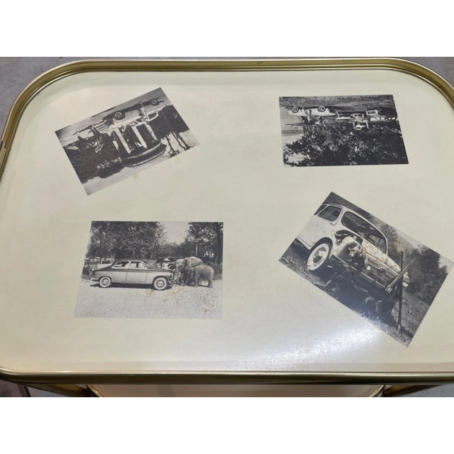 Mid-Century Italian Golden Aluminum & Formica Bar Cart, 1950s For Sale - Image 11 of 18