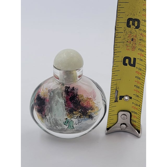 Vintage Chinese Inside-Painted Glass Snuff Bottle Autumn Mountain Traveler For Sale - Image 11 of 12