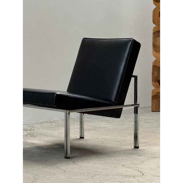 Set of Bauhaus Armchairs in Black Leather and Chromed Tubular Steel, 1960s For Sale - Image 9 of 13