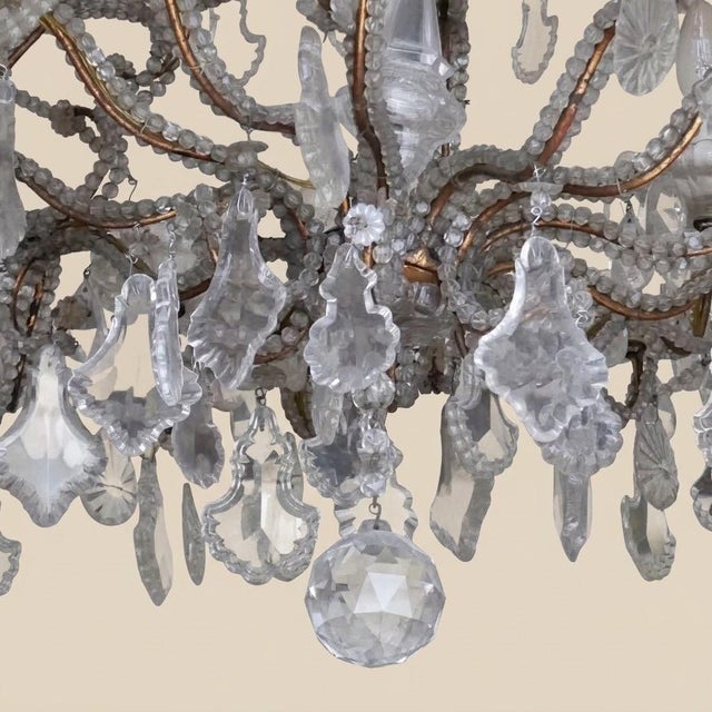 Louis XV French 18-Light Chandelier in Crystal and Metal, 18890s For Sale - Image 10 of 17