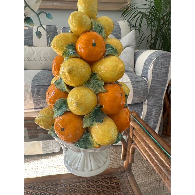 Vintage Italian Lemon Orange Basket For Sale - Image 4 of 6