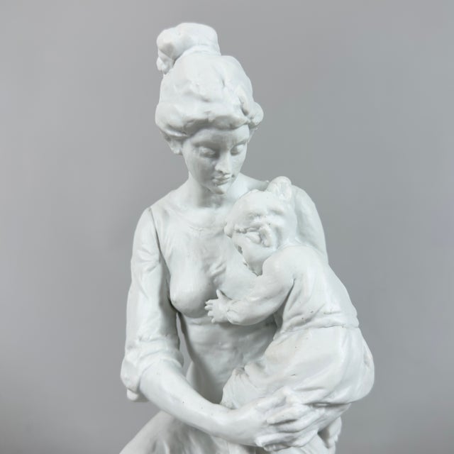20th Century Maternity Sculpture in Biscuit Porcelain For Sale - Image 6 of 12
