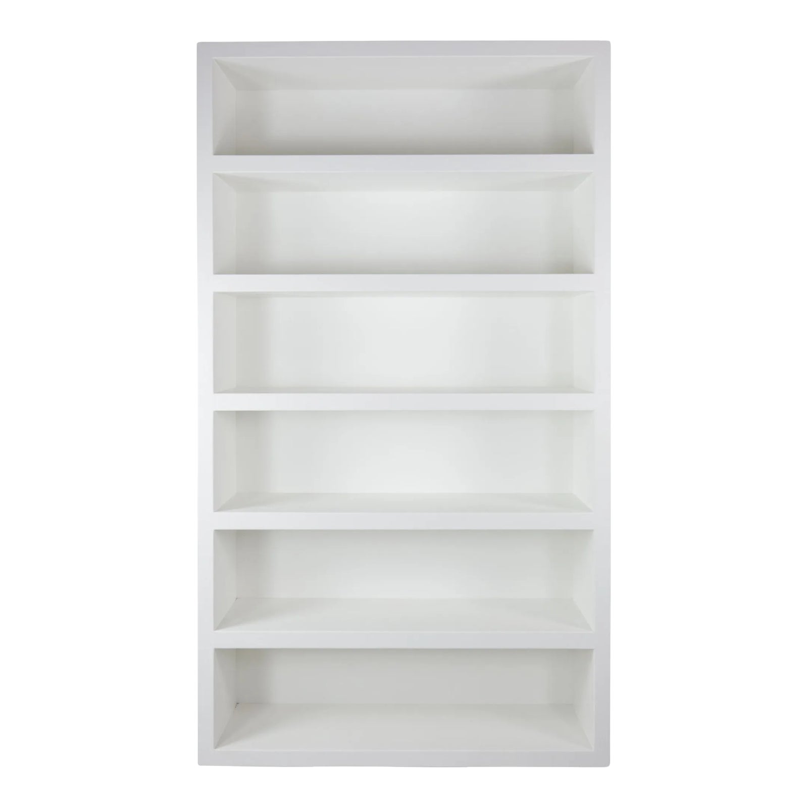Simple White Raffia/Linen Wrapped Six-Layer Etagere Bookcase | Chairish
