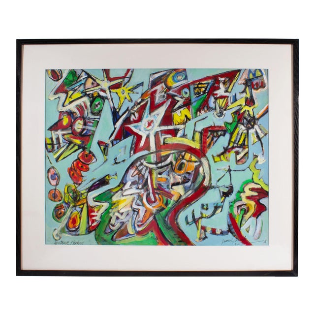 2010 “Abstruse Thinking” Abstract Mixed Media Painting by James L. Bruch For Sale