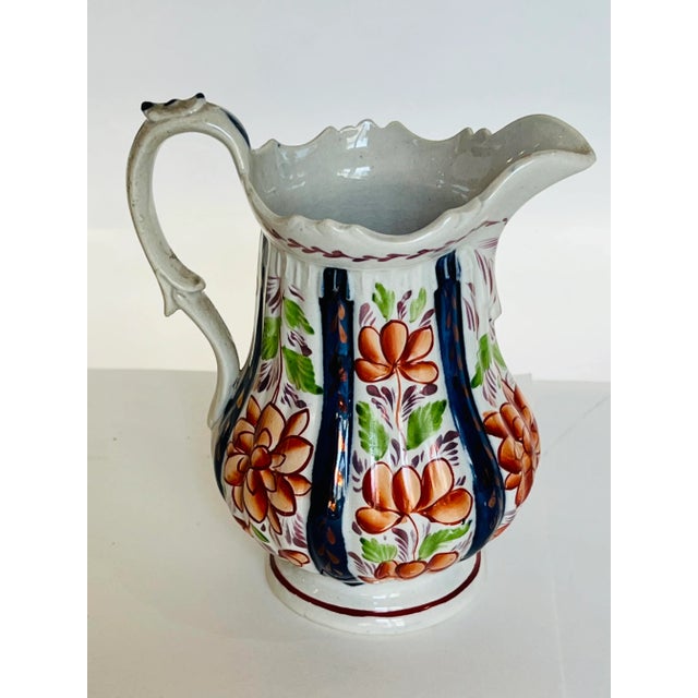 Antique English Imari Gaudy Welch Creamer Jug For Sale In Chicago - Image 6 of 6