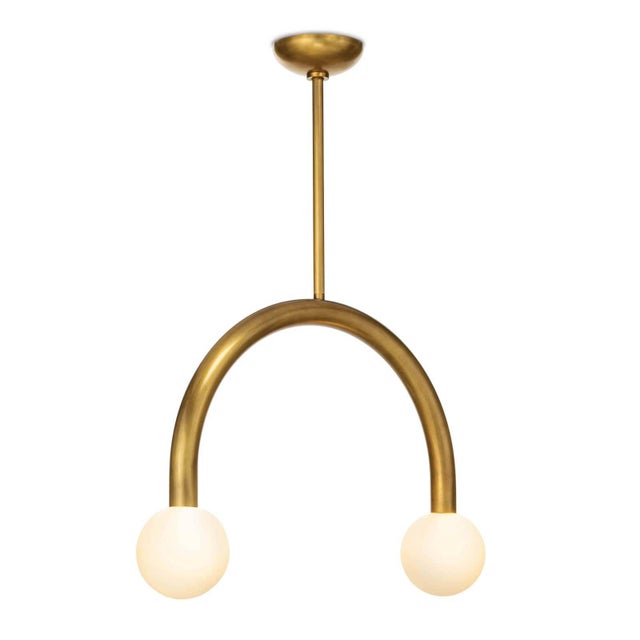 Regina Andrew Happy Steel Pendant, Small, Natural Brass For Sale - Image 4 of 9