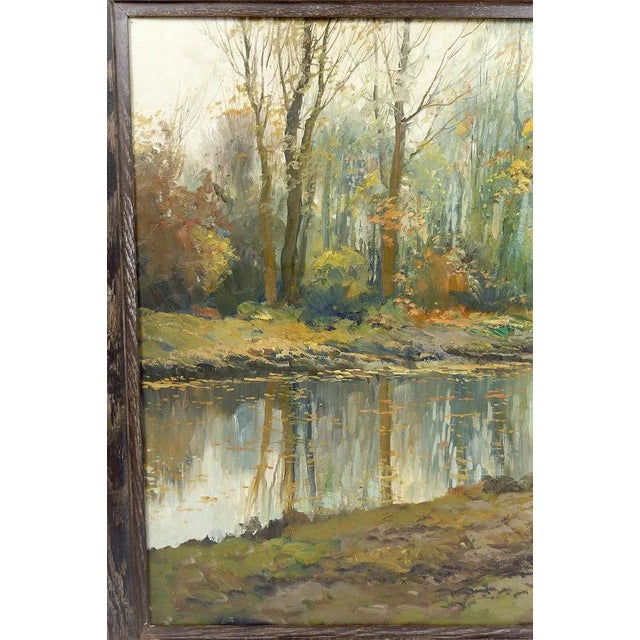 Boho Chic Kees Terlouw, Autumn Landscape, 1910, Canvas Painting, Framed For Sale - Image 3 of 10