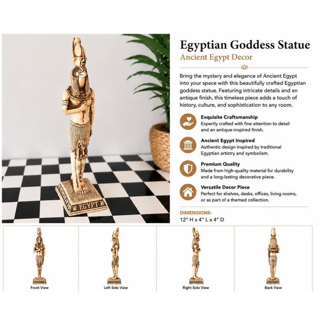 Dimensions: Height: 12 inches Length: 4 inches Depth: 4 inches Egyptian décor lovers Ancient history enthusiasts Luxury...