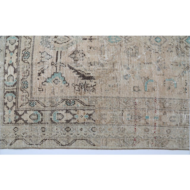 Near-Antique Persian Mahal Rug With Soft Blue & Beige All-Over Design -6' 7'' X 9' 8''' For Sale - Image 10 of 10