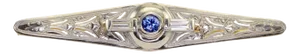 1930s Art Deco Ceylon Sapphire and Vvs1 Diamond Bar Pin