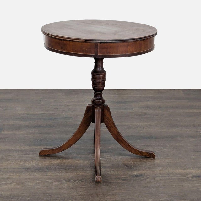 Traditional Barker Brothers Drum Pedestal End Table For Sale - Image 3 of 7