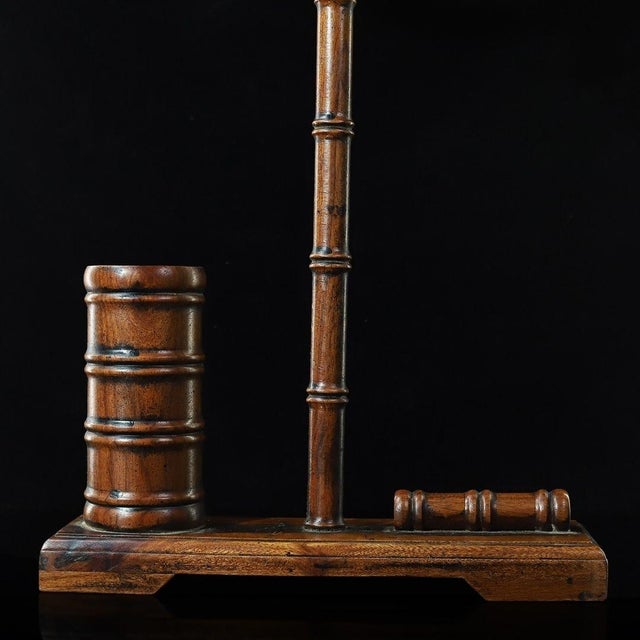 Mid 20th Century Vintage Huali Wood Brush Pot and Rest - Literati Desk Accessory For Sale - Image 5 of 9