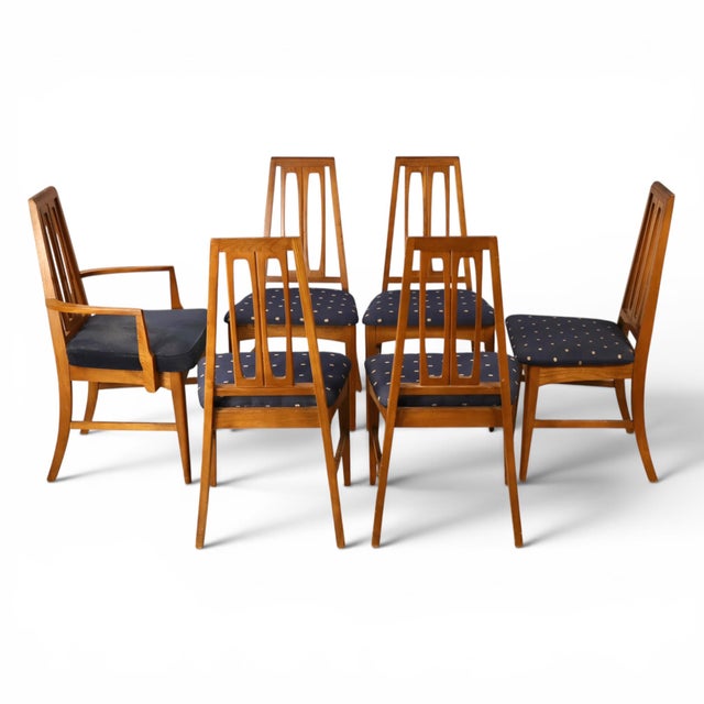 Mid-Century Modern Young Manufacturing Vintage Mid Century Modern Set of 6 Tapered Ladder Back Dining Chairs For Sale - Image 3 of 8