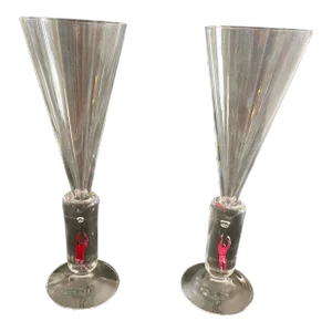 Kosta Boda Millenium 2000 Champagne Flutes- a Pair