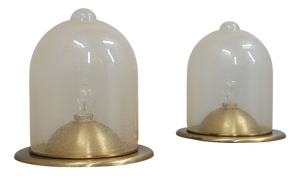 Dome Lamps in Pulegoso Glass & Gilded Brass from La Murrina, 1970s, Set of 2