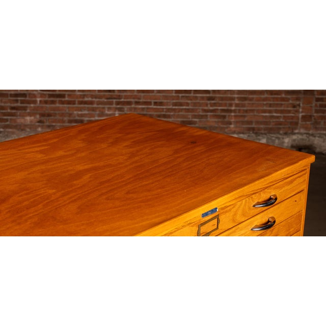 Brown Vintage Oak Four-Stack Flat File by Mayline For Sale - Image 8 of 13