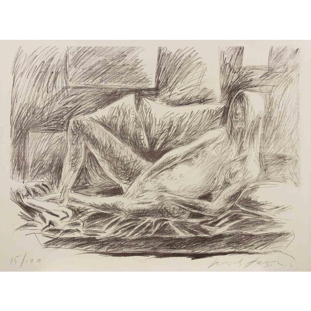 Lithograph on paper. Hand signed and numbered in pencil. Edition of 100. Excellent condition. This piece is attributed to...