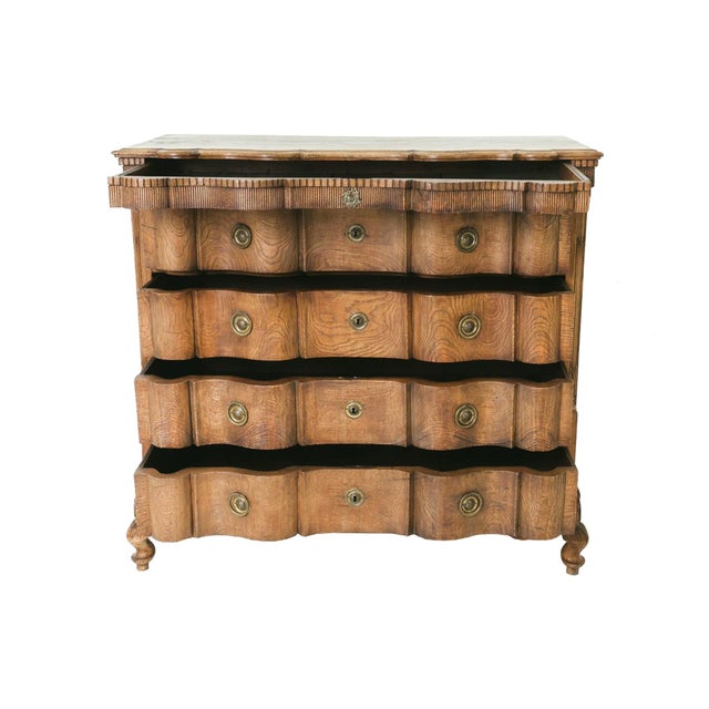 Rococo 19th Century Danish Oak Chest of Drawers For Sale - Image 3 of 18