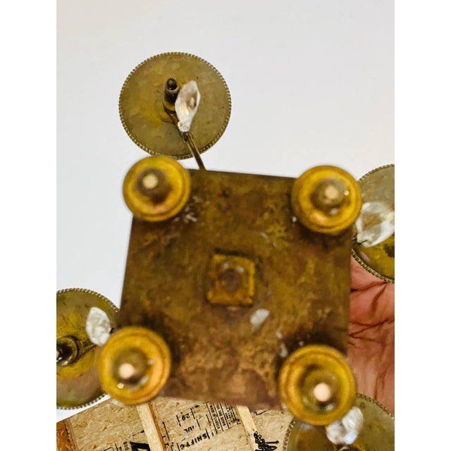 Antique French Brass Amethyst Grandiole Candle Holders a Pair For Sale - Image 12 of 12