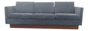 Medellin Modern Blue Chenille Upholstered Walnut Sofa
