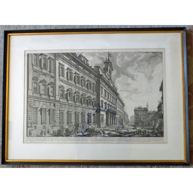 Realism Mid 18th Century Etching “Veduta Della Gran Curia Innocenziana” by Giovanni Battista For Sale - Image 3 of 9