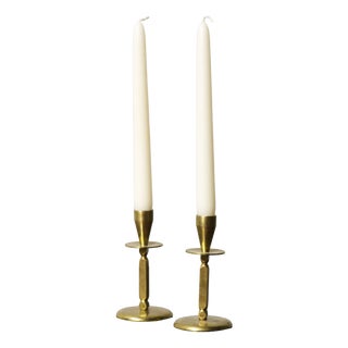 Mid-Century Modern Brass Candleholders from Kara Denmark, 1960s, Set of 2 For Sale