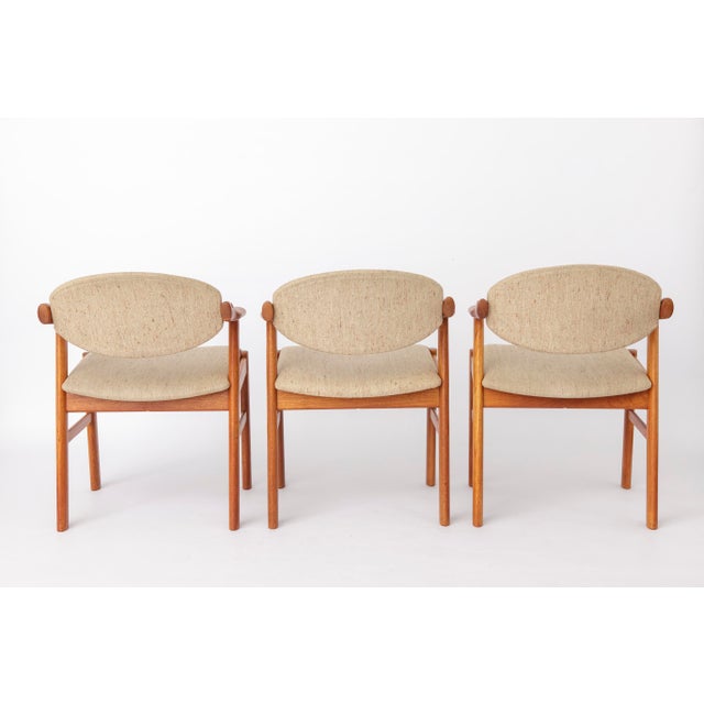 1970s Danish Teak Dining Chairs with Beige Upholstery by Schou Andersen Møbelfabrik, 1970s, Set of 4 For Sale - Image 5 of 12