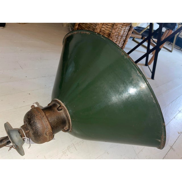 1930s Industrial Pair of Drop Pendants From France For Sale - Image 4 of 7