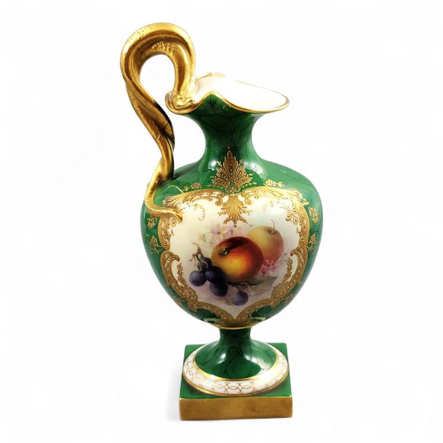 Fallen Fruits Ewers by R. Seabright for Royal Worcester, 1908, Set of 2 For Sale - Image 6 of 18